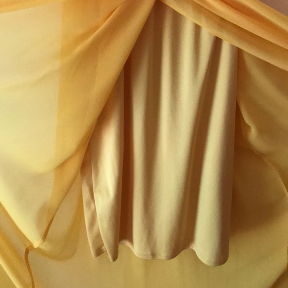 Thalia Sodi Yellow Chiffon High-Low Dress, Small - Picture 4 of 7